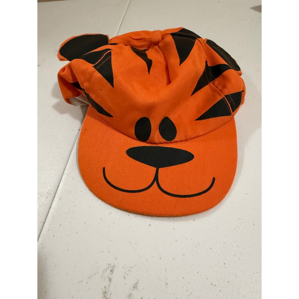 Oriental Trading Tiger Face Baseball Cap Orange Cotton Hat with Ears 15/89